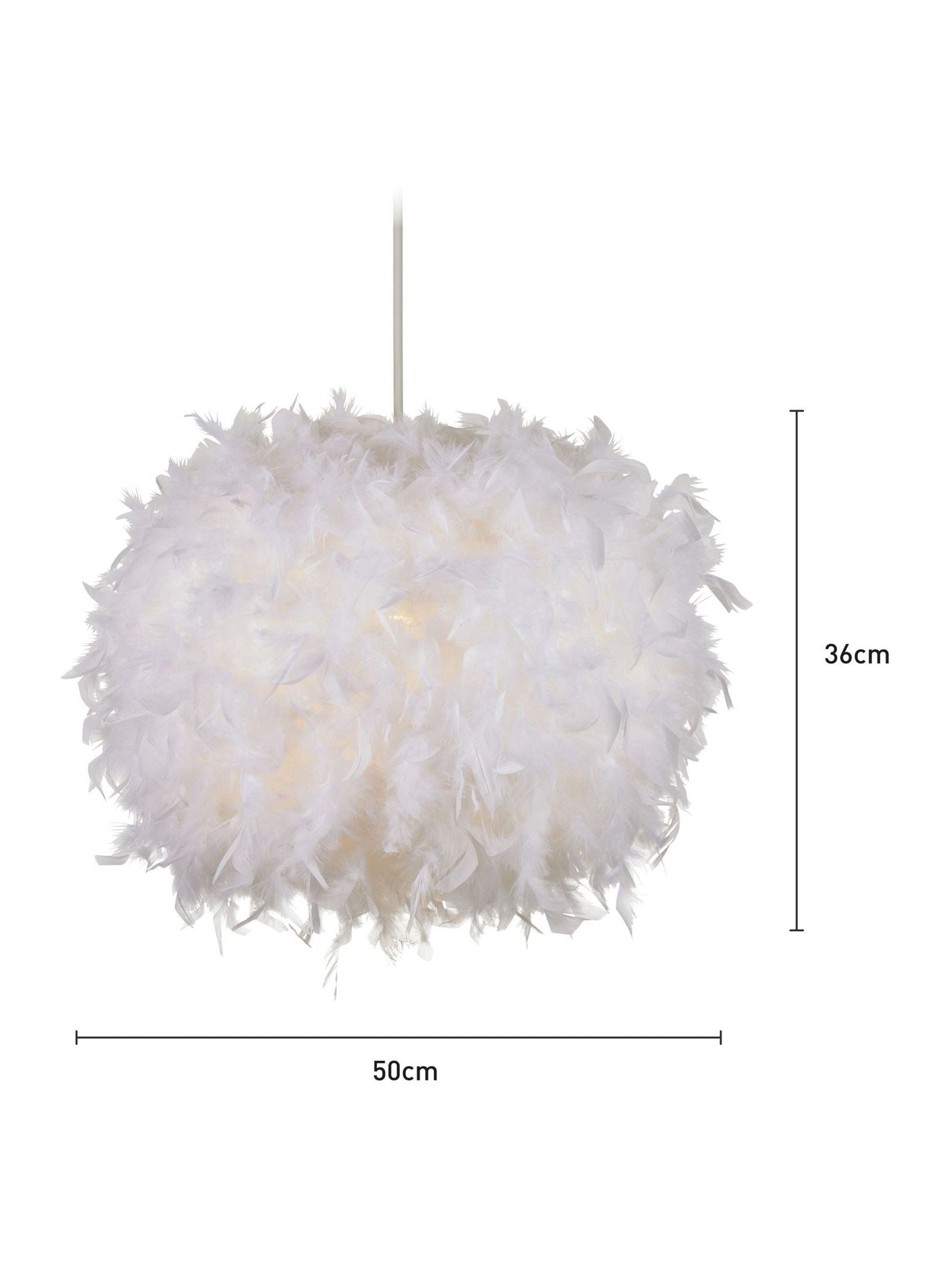 glow White Feather Ceiling Light 50cm - British product