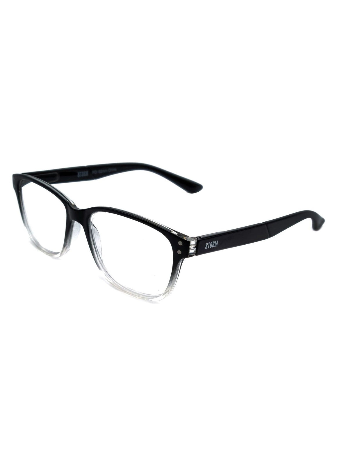 Storm Black reading glasses with polycarbonate lenses, UK version