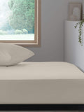 Natural easy-care polycotton fitted sheet, imported from the UK