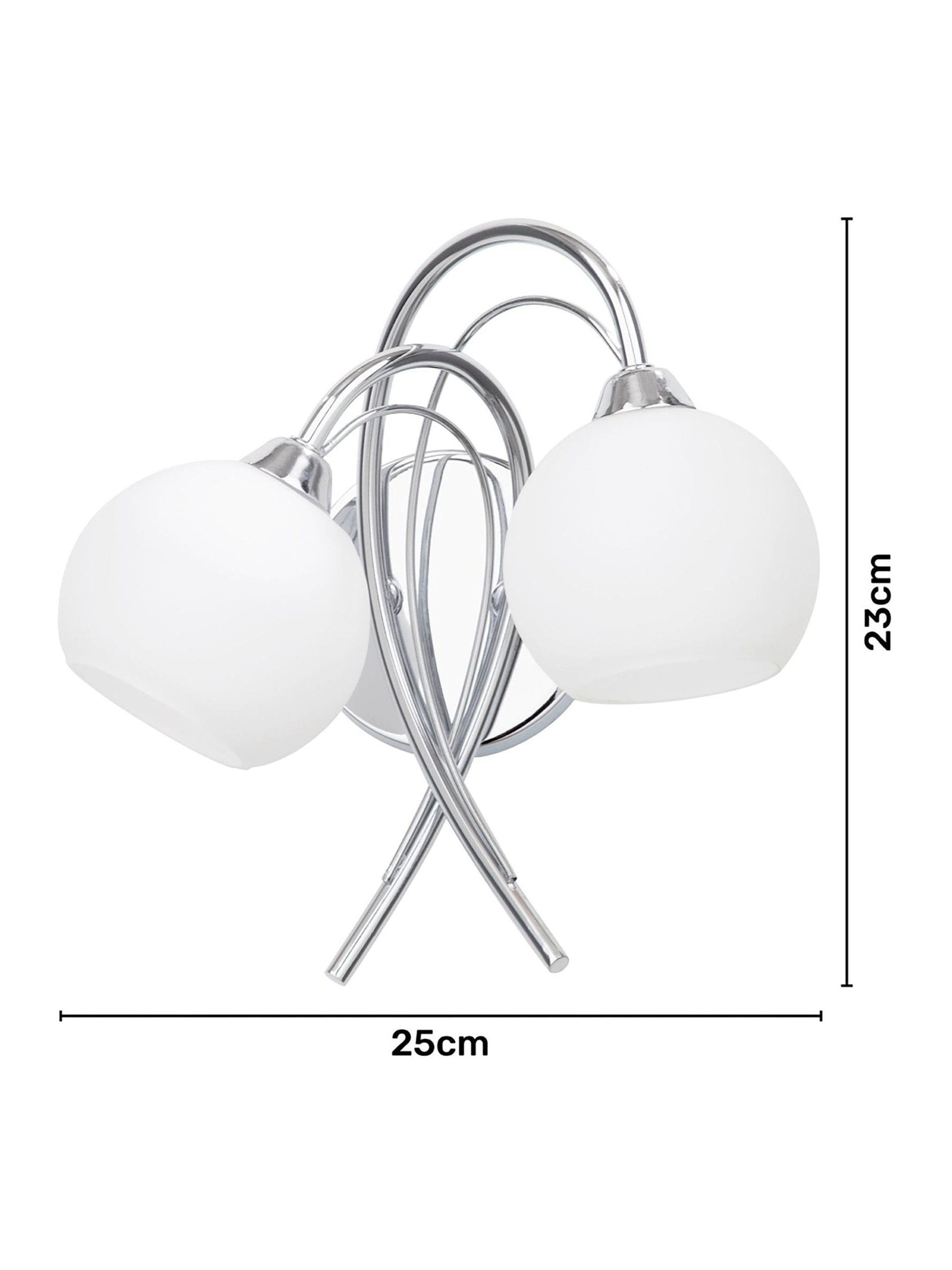BHS Silver Soni wall light chrome arms opal glass UK version
