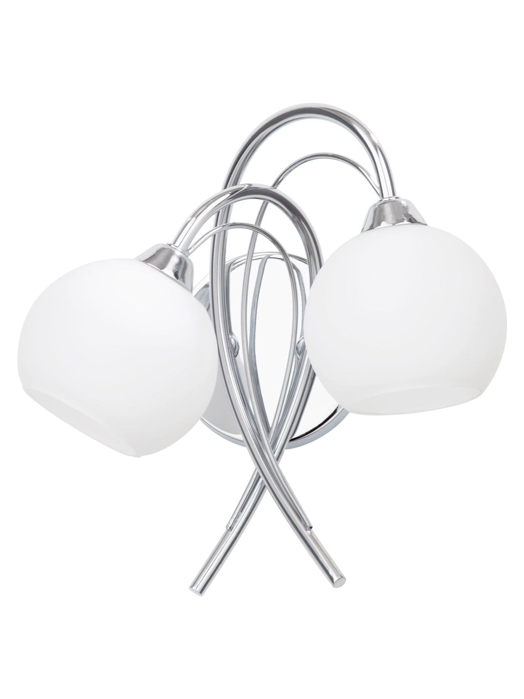 BHS Silver Soni wall light chrome arms opal glass UK version