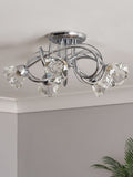 BHS Silver Marianne 5 light flush ceiling light (British brand)