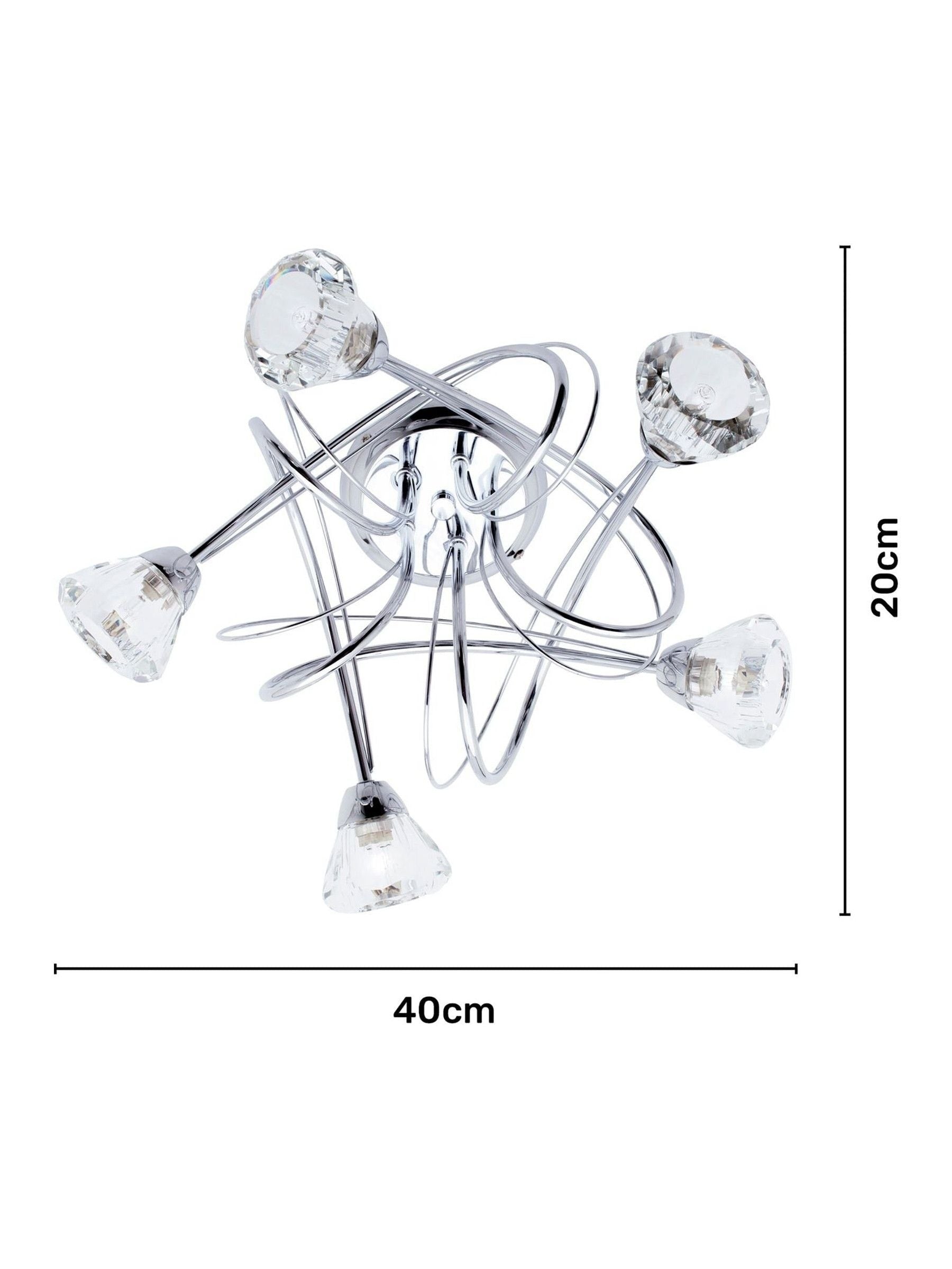 BHS Silver Marianne 5 light flush ceiling light (British brand)