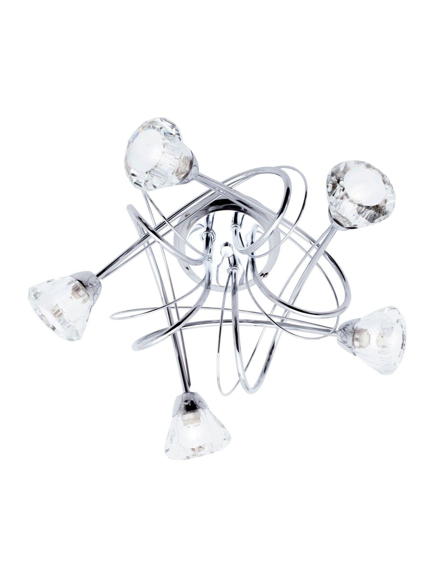 BHS Silver Marianne 5 light flush ceiling light (British brand)