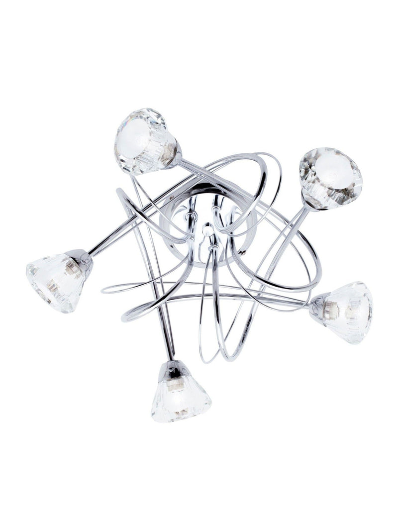 BHS Silver Marianne 5 light flush ceiling light (British brand)