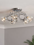 BHS Silver Marianne 5 light flush ceiling light (British brand)