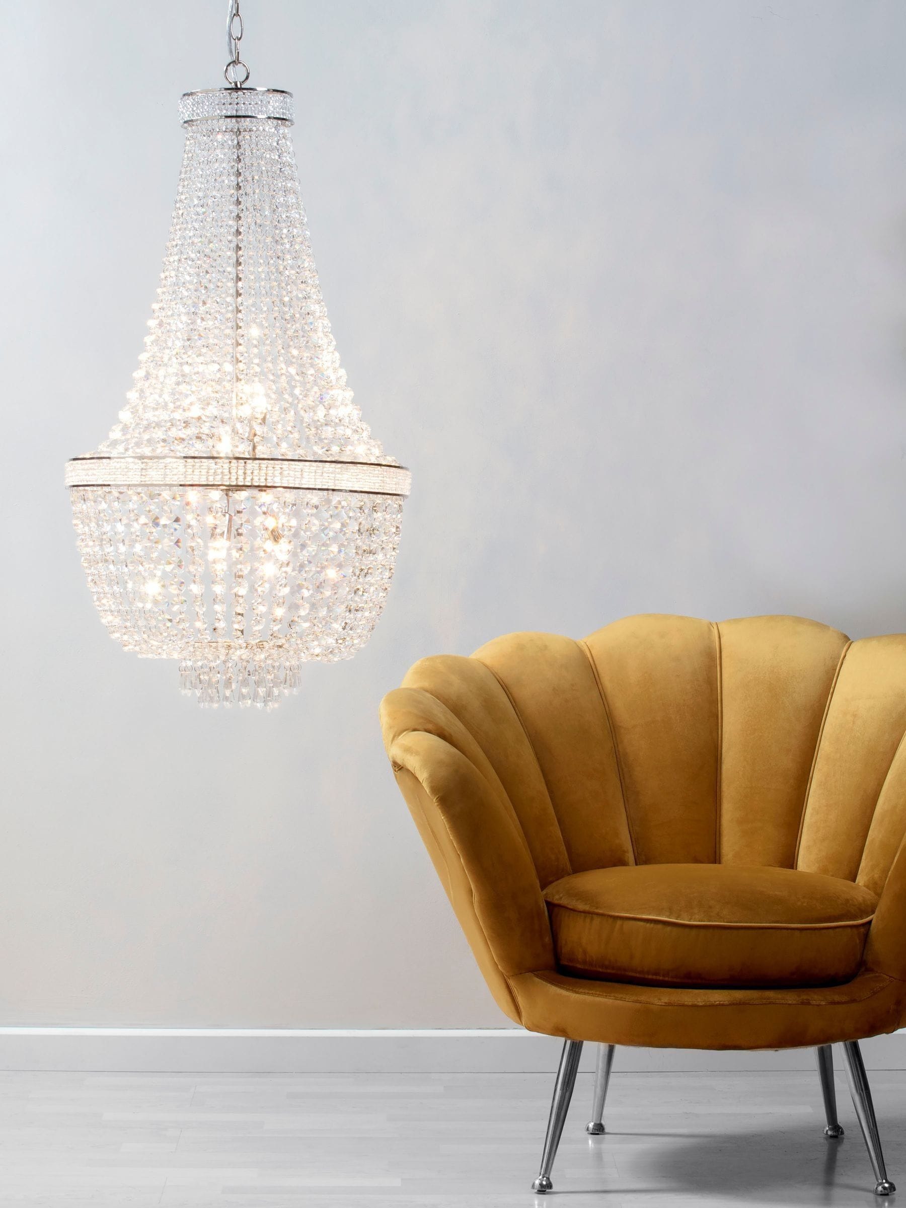 BHS Silver Emily chandelier ceiling light - British product