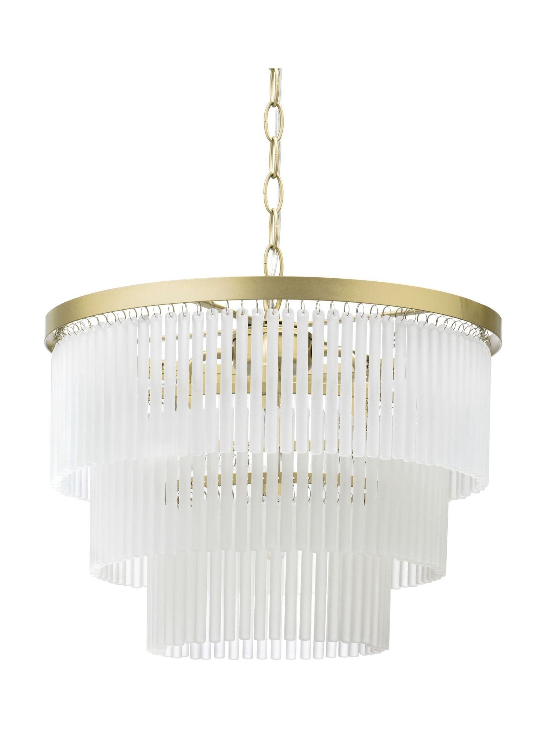 BHS satin brass Aubrey three-tier ceiling pendant light - British product