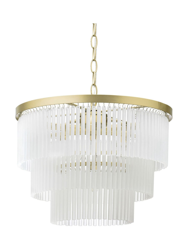 BHS satin brass Aubrey three-tier ceiling pendant light - British product