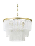 BHS satin brass Aubrey three-tier ceiling pendant light - British product