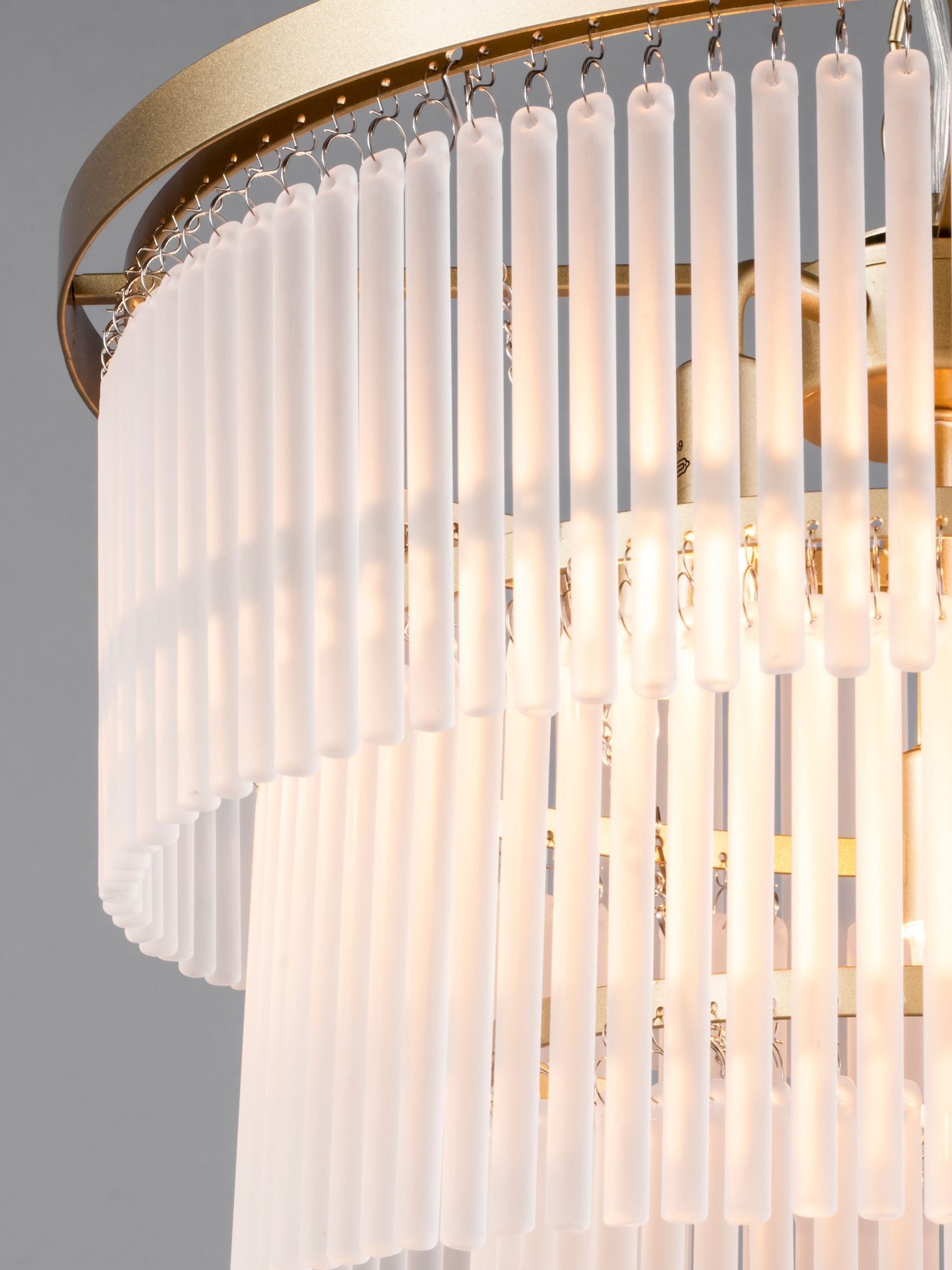 BHS satin brass Aubrey three-tier ceiling pendant light - British product
