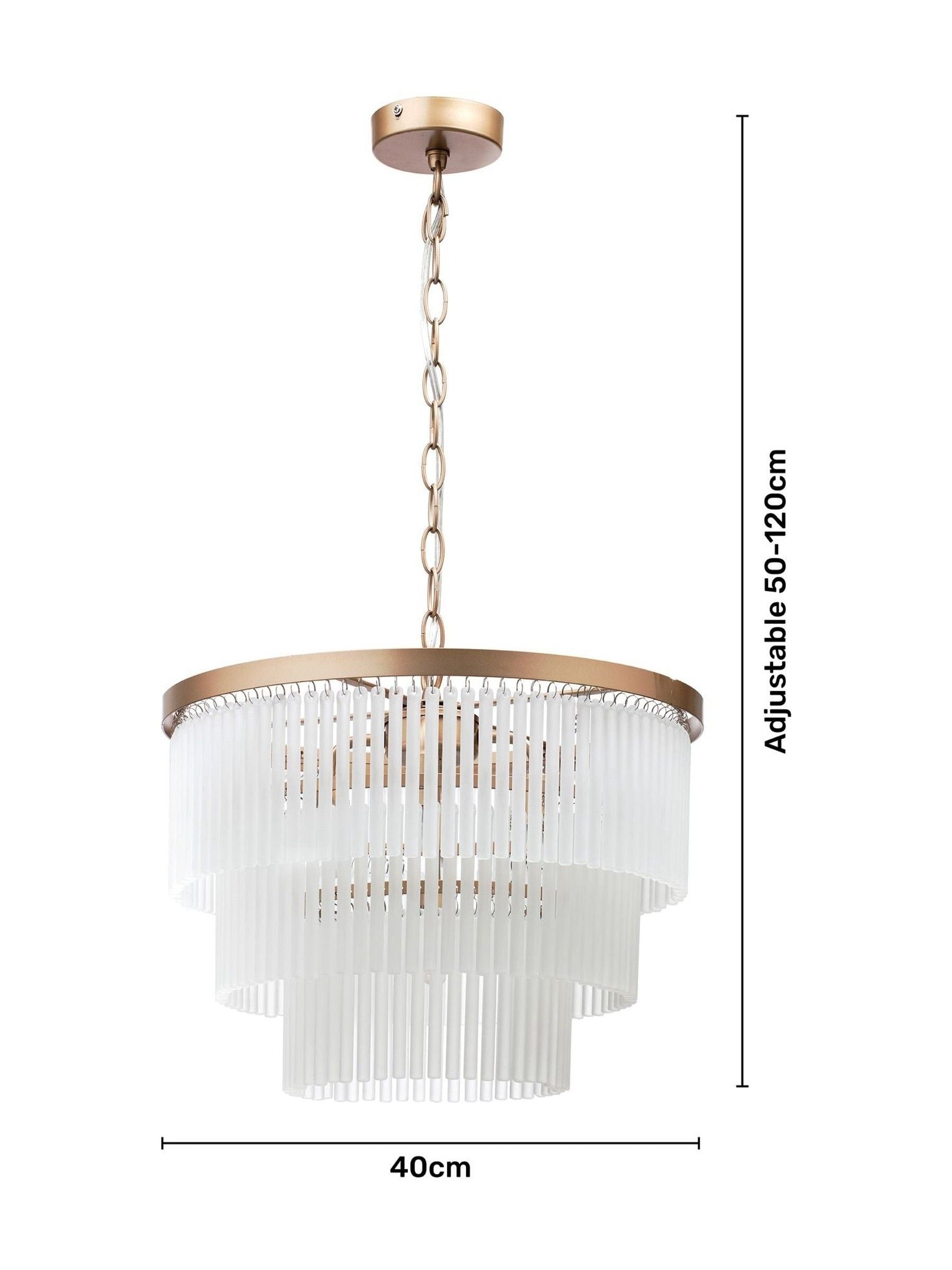 BHS satin brass Aubrey three-tier ceiling pendant light - British product