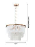 BHS satin brass Aubrey three-tier ceiling pendant light - British product