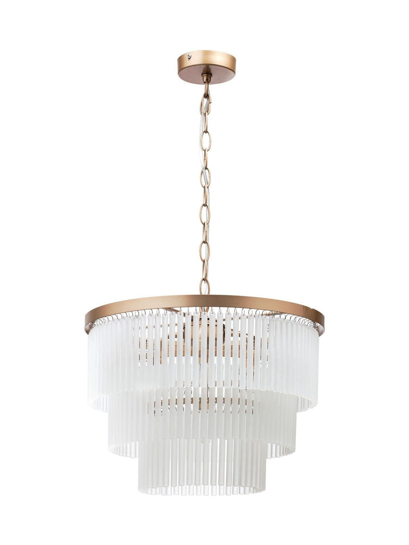 BHS satin brass Aubrey three-tier ceiling pendant light - British product