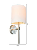 BHS Silver Oz Shaded Wall Light fixture (British brand)