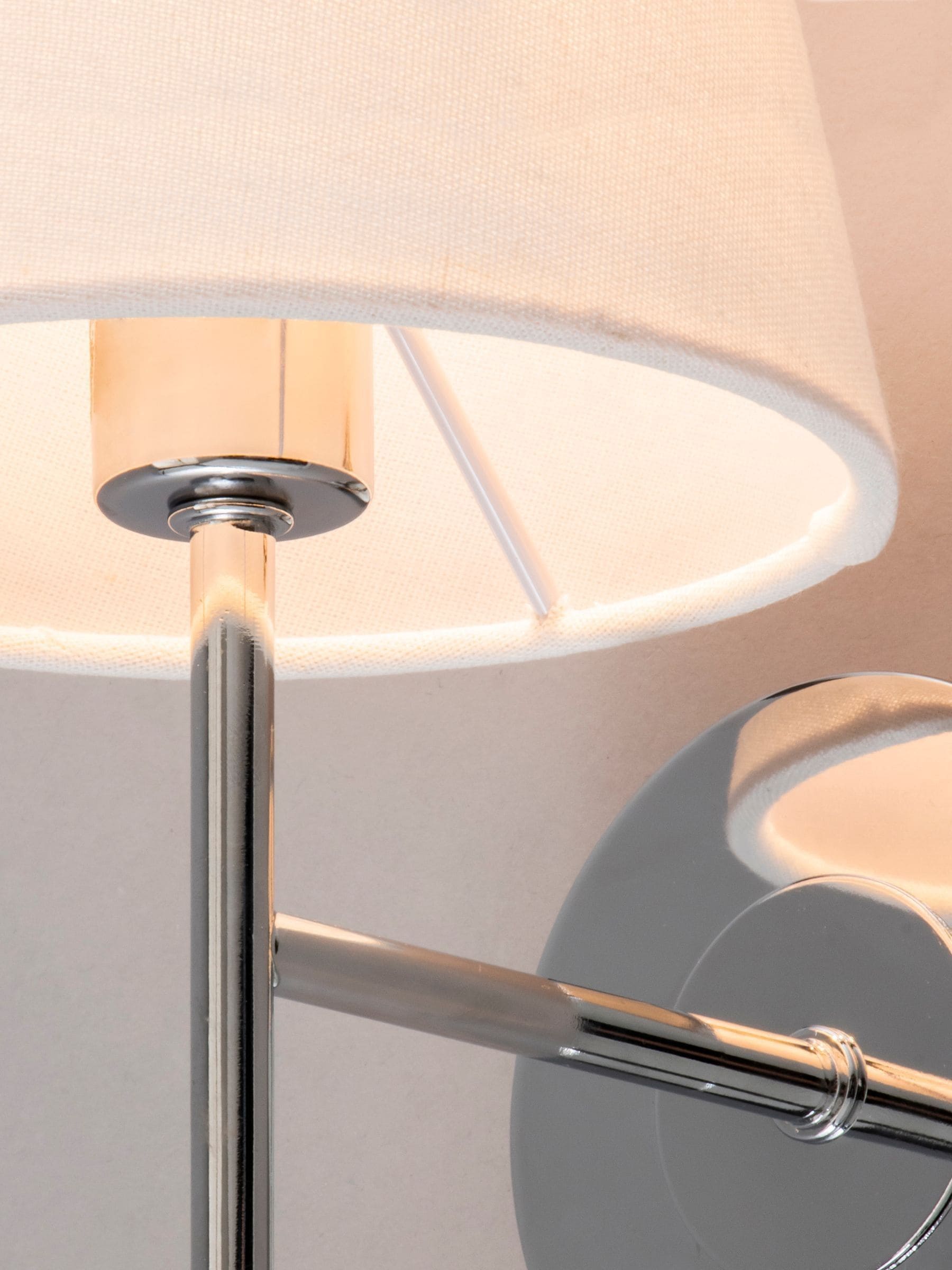 BHS Chrome Mira Wall Light with off-white shade - British product