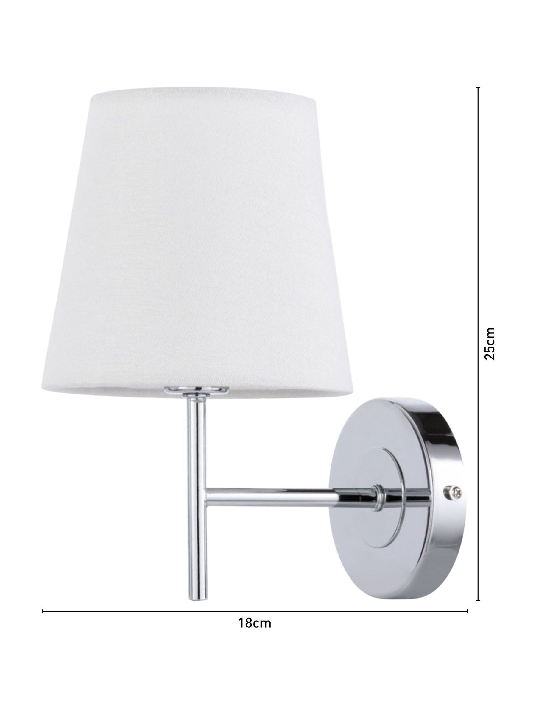 BHS Chrome Mira Wall Light with off-white shade - British product