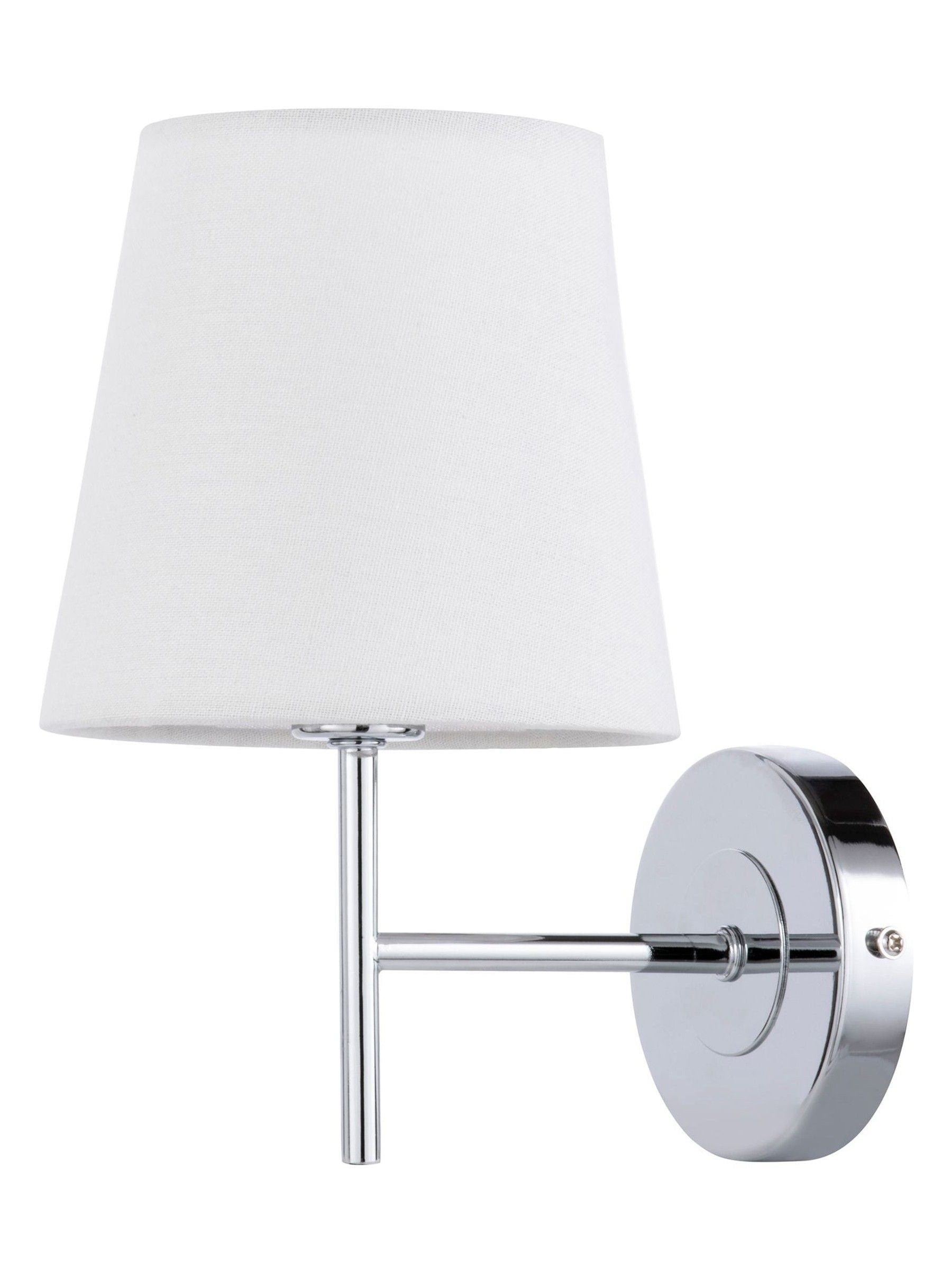 BHS Chrome Mira Wall Light with off-white shade - British product