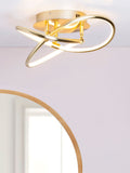 BHS Eero Chrome LED Knotted Flush Ceiling Light - 15x36x33cm