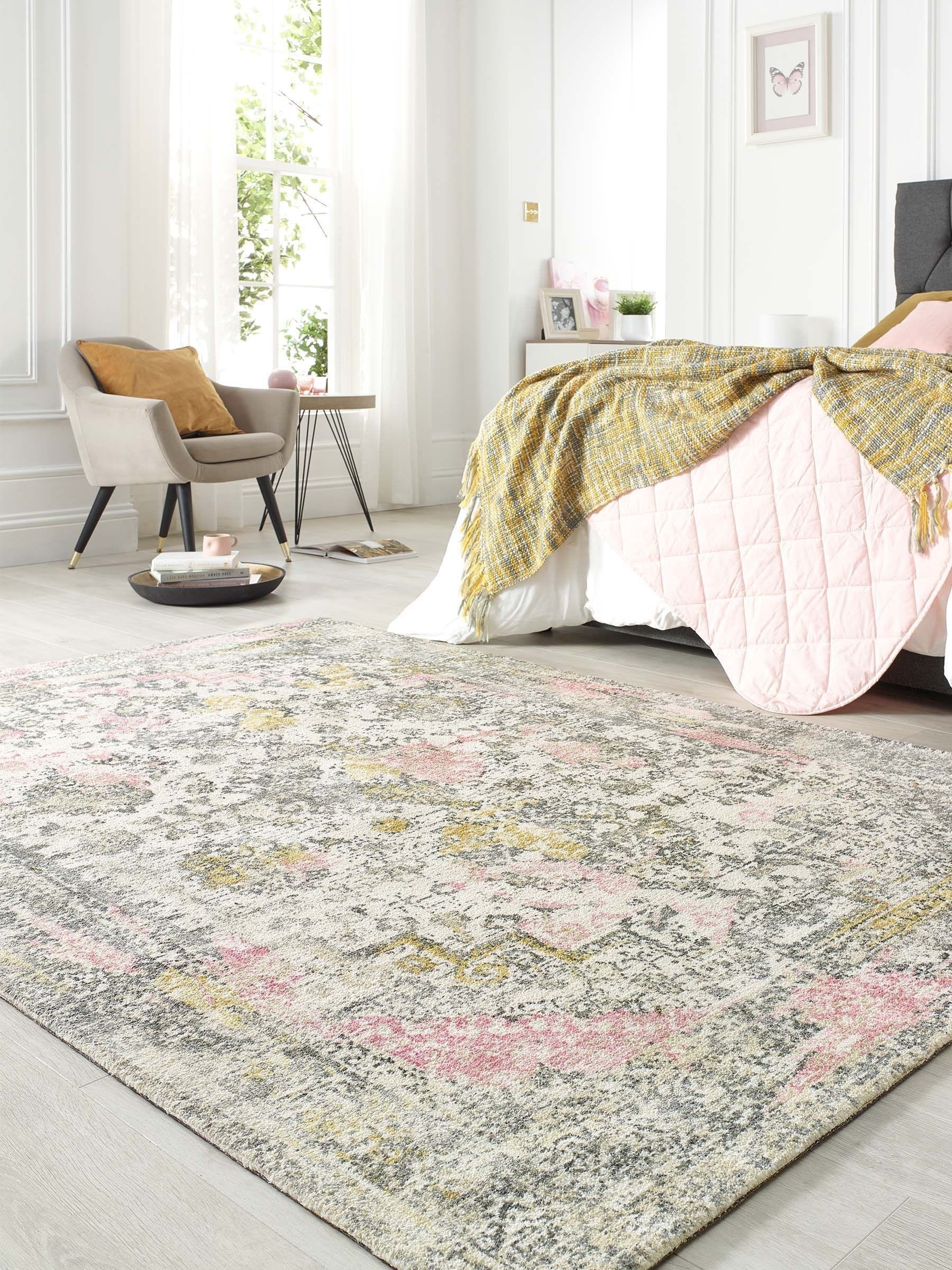 Origin Rugs Pink Vogue vintage style rug, imported from the UK
