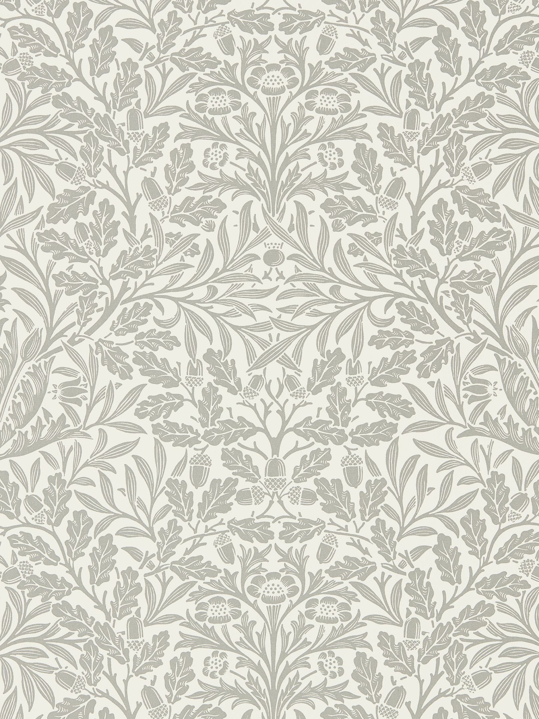 Morris & Co. Grey Pure Acorn wallpaper 10.05M (British brand)