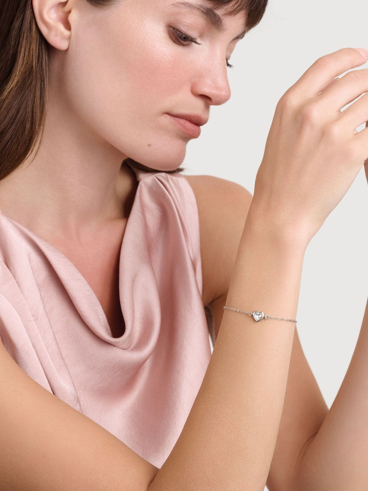 Ted Baker Silver Tone Crystal Heart Bracelet (British brand)