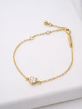 Ted Baker gold tone clear crystal heart adjustable bracelet (British brand)