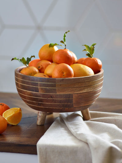 Next Natural Mango Wood Footed Fruit Bowl- Buy online at McGrocer