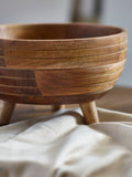 Natural Mango Wood Footed Fruit Bowl