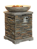 Callow Grey slate effect gas fire pit 74cm tall, imported from the UK