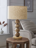 Natural Palmer wooden table lamp, imported from the UK