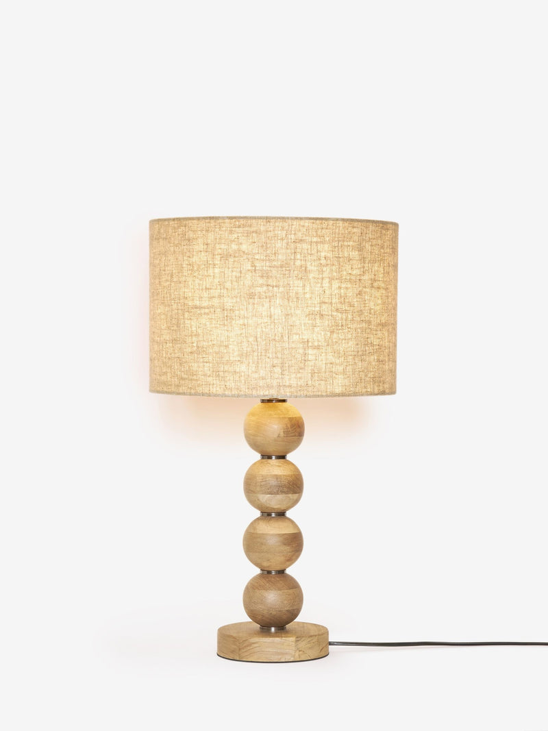 Natural Palmer wooden table lamp, imported from the UK
