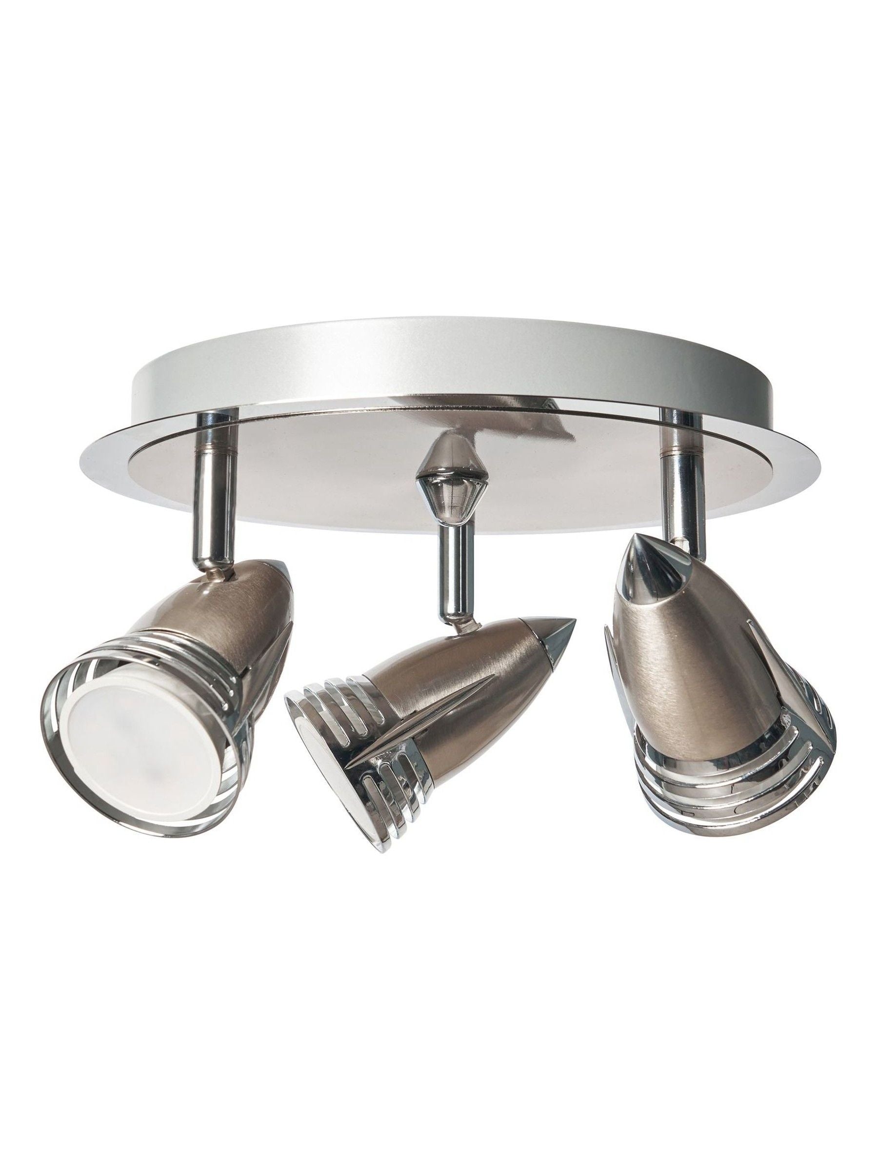BHS Silver 3 Light Spotlight Ceiling Light (British brand)