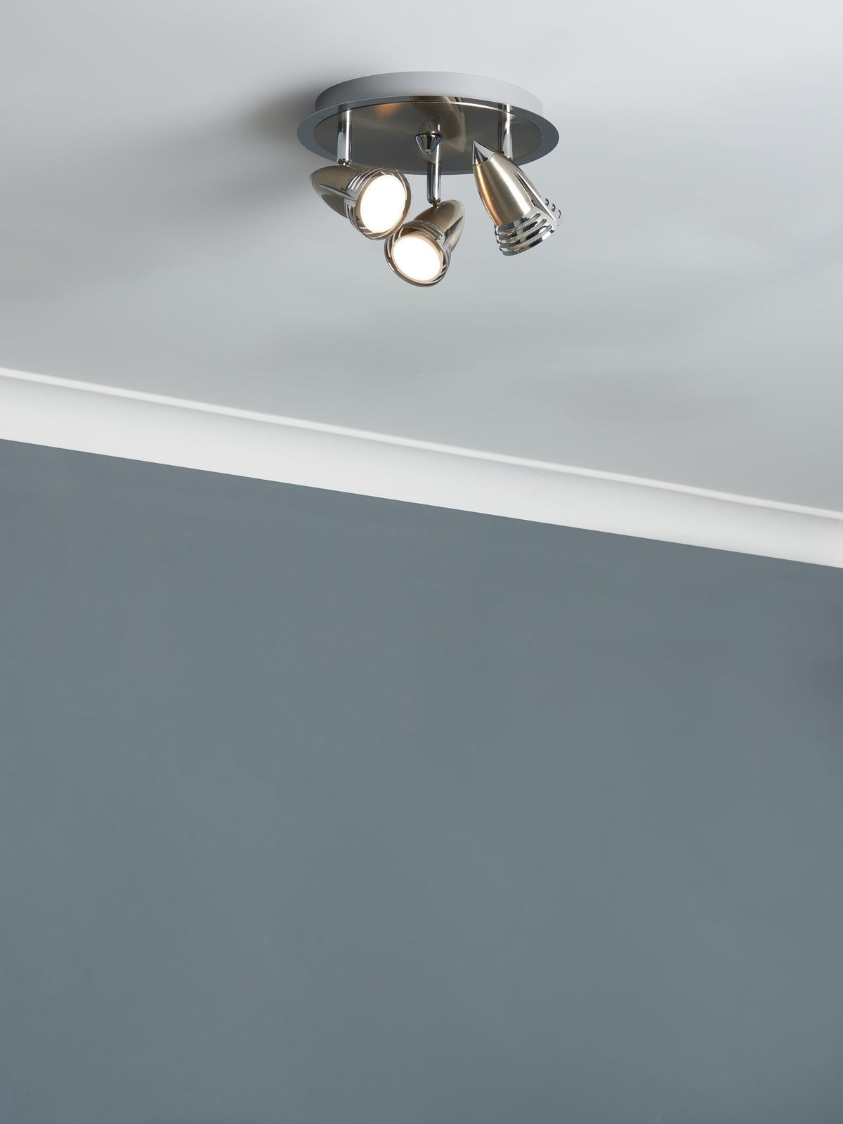 BHS Silver 3 Light Spotlight Ceiling Light (British brand)
