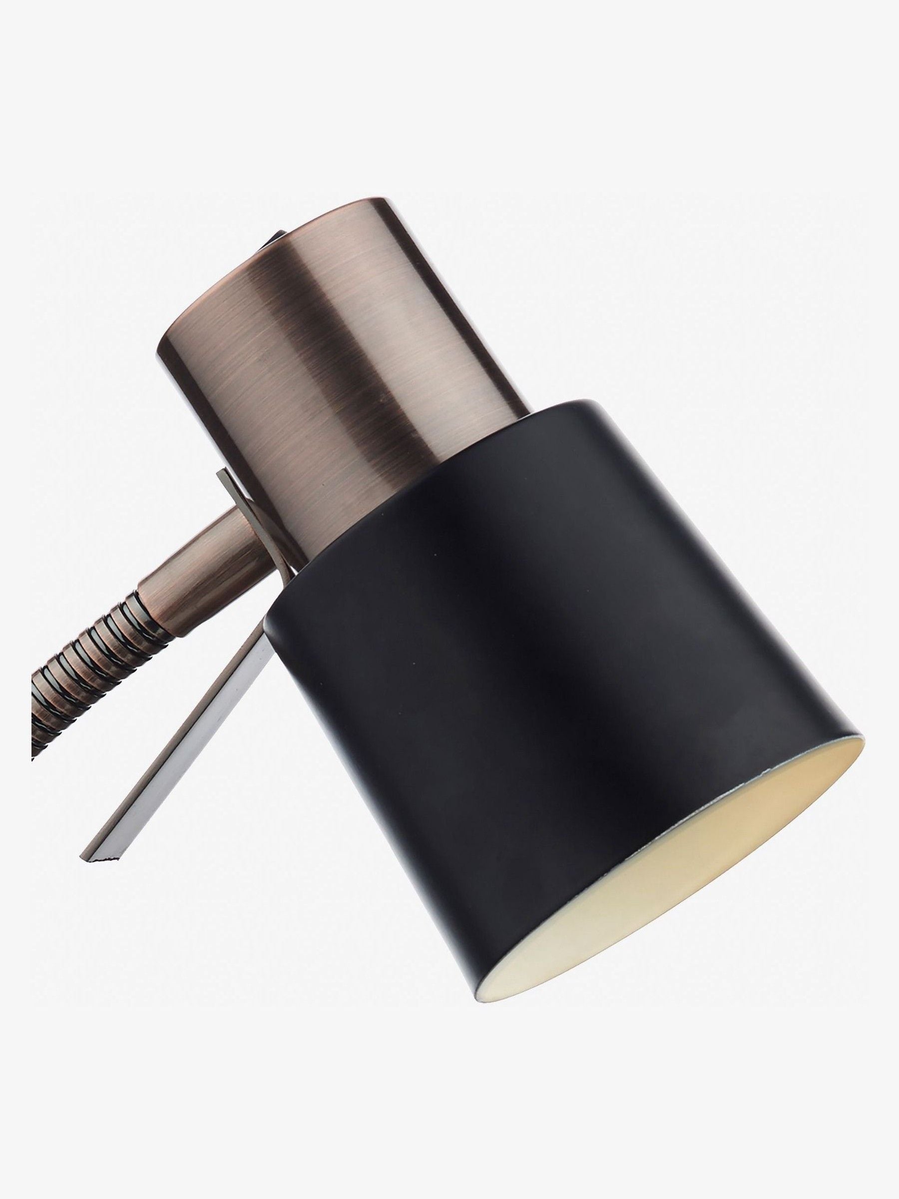 Dar Lighting Black James matt black table lamp flexible neck, UK version