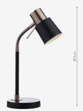 Dar Lighting Black James matt black table lamp flexible neck, UK version