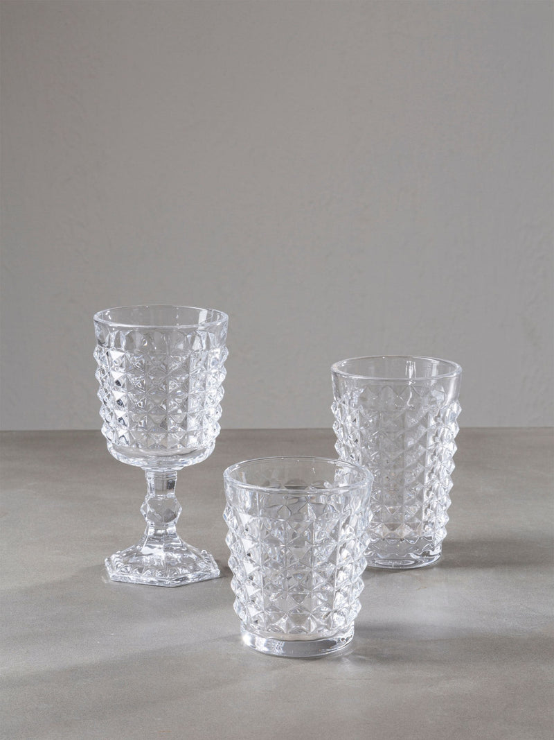 Maison by Premier Clear High Ball Pyramid Hi Ball Glasses Clear Glass Set of 4