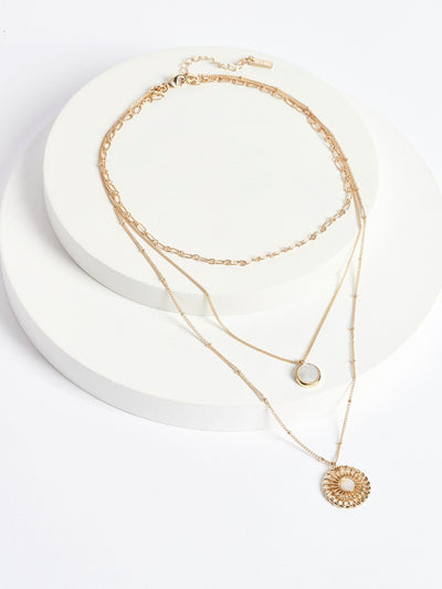 Next Gold Tone Floral 3 Row Necklace- Buy online at McGrocer