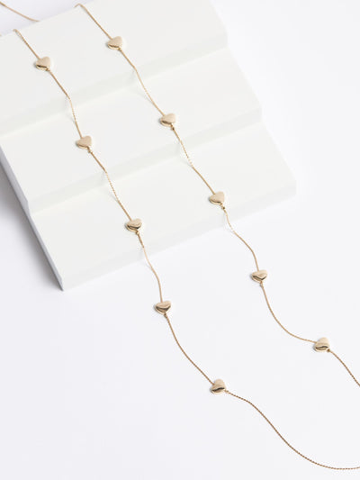 Next Gold Tone Heart Long Rope Necklace- Buy online at McGrocer