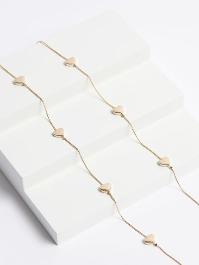 Next Gold Tone Heart Long Rope Necklace- Buy online at McGrocer