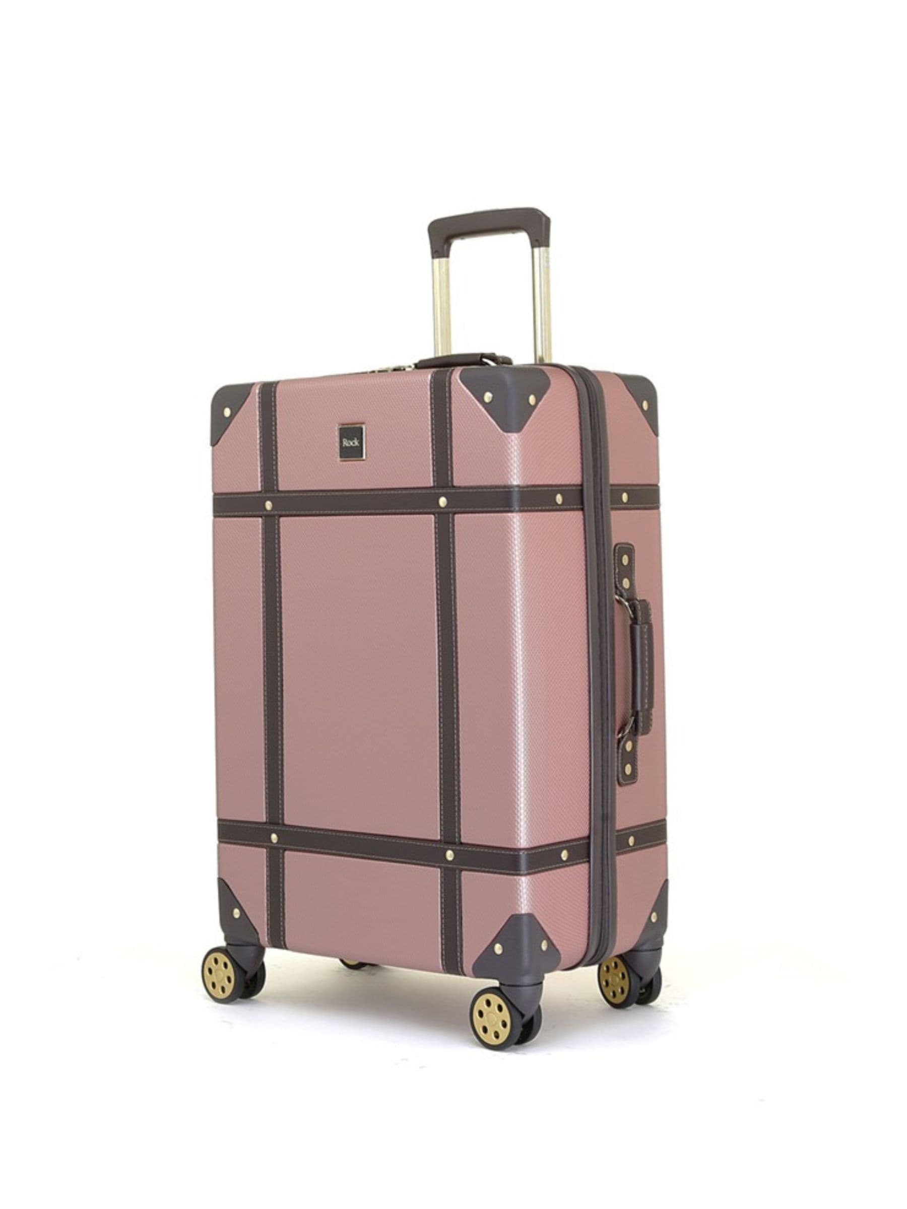 Rock Luggage Rose Pink Vintage Medium Suitcase