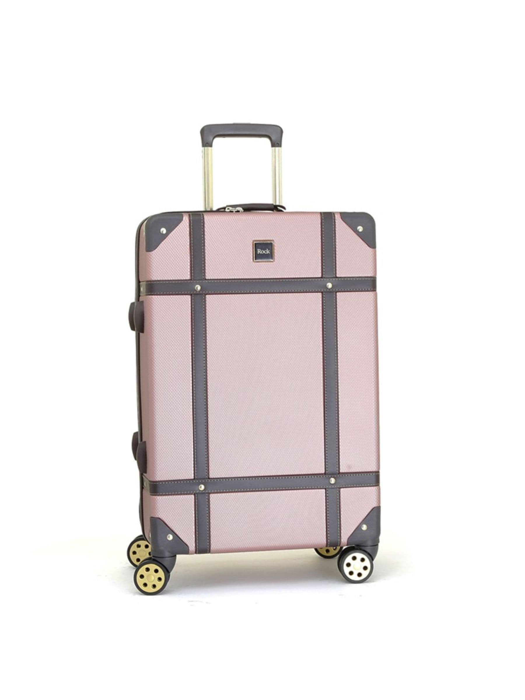 Rock Luggage Rose Pink Vintage Medium Suitcase