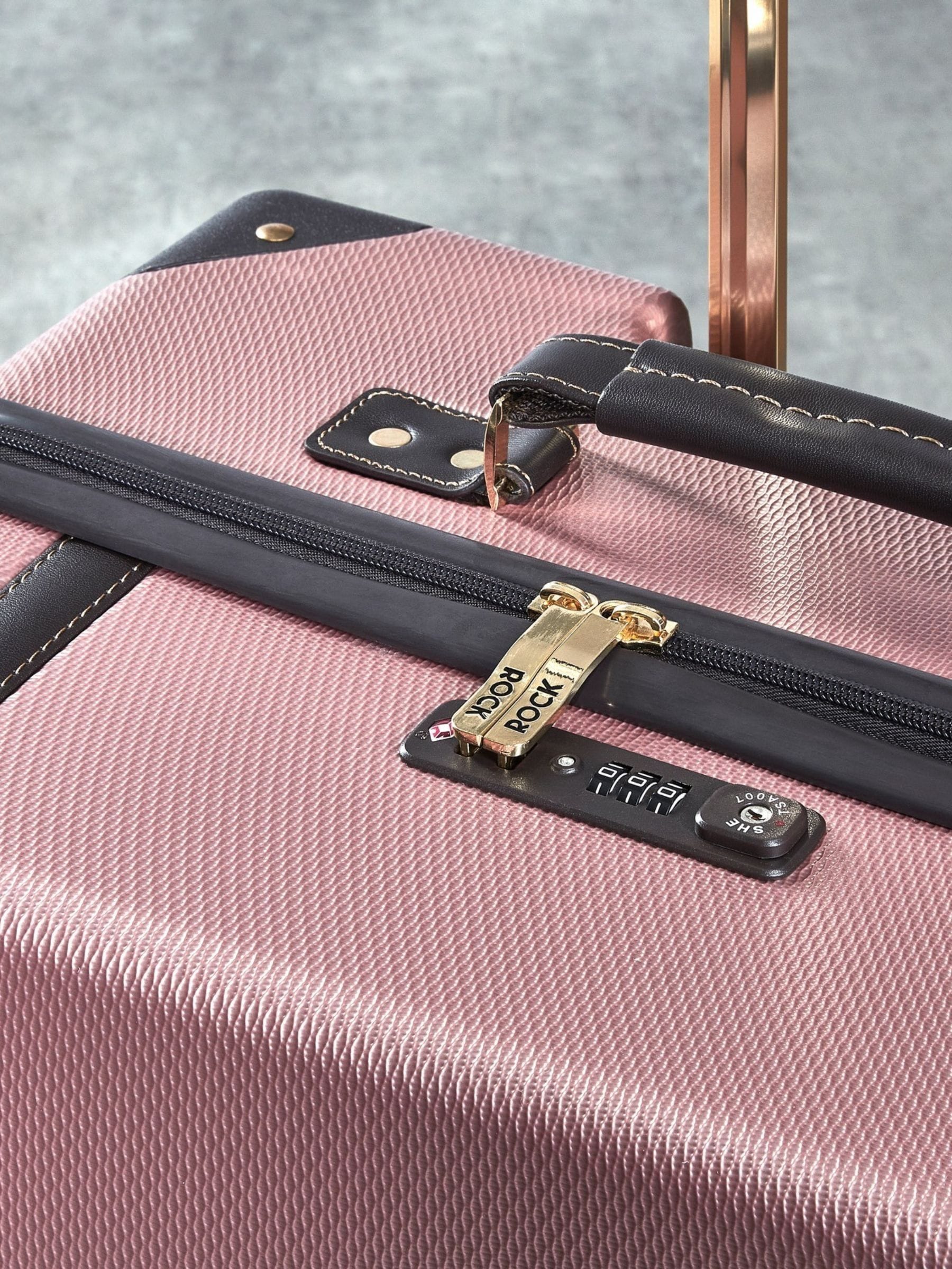 Rock Luggage Rose Pink Vintage Medium Suitcase
