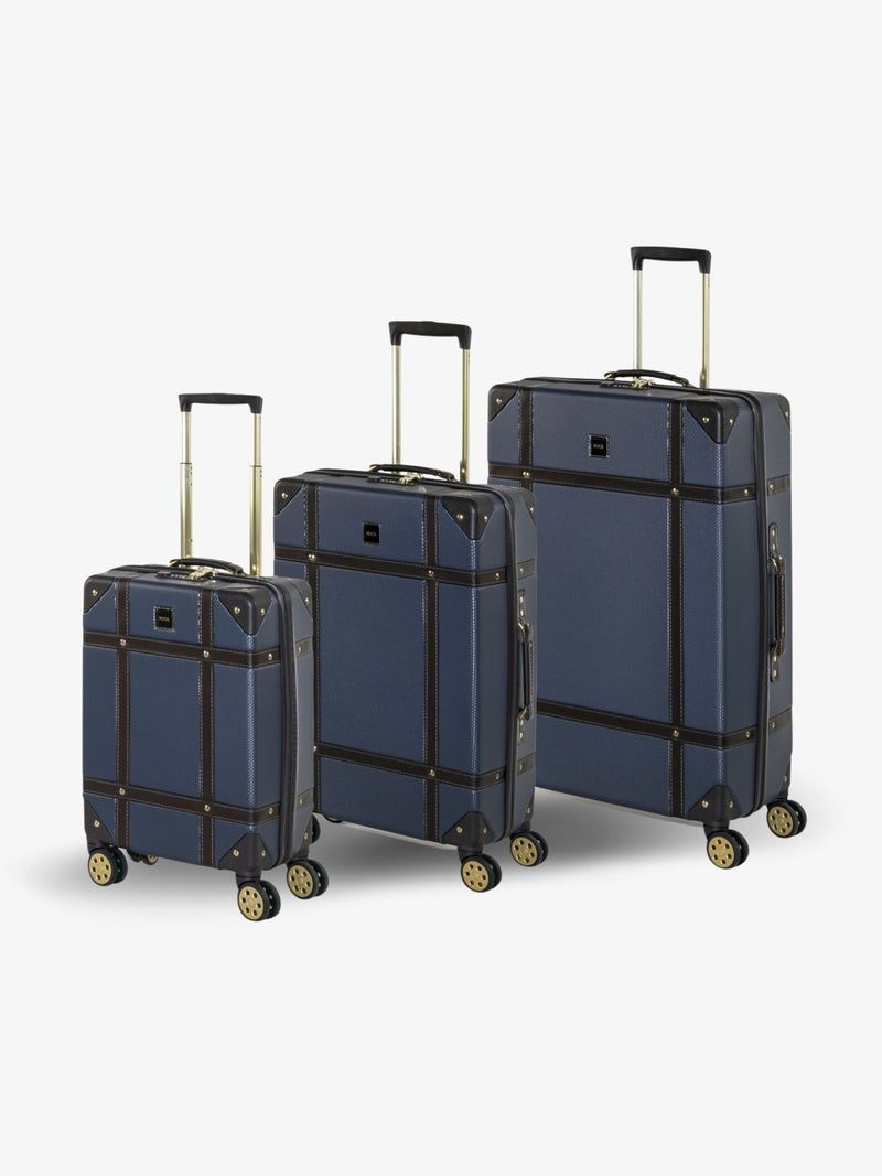 Rock Luggage Navy Vintage Suitcases 3 Piece Set
