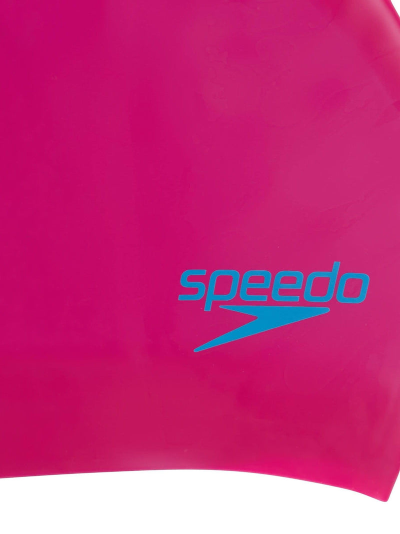 Speedo pink junior long hair swim cap, imported from the UK