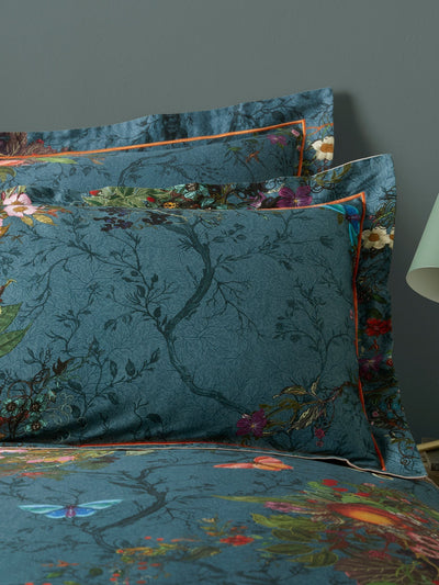 Next Timorous Beasties Blue Bloomsbury Garden 100% Cotton Duvet Cover and Pillowcase Set- Buy online at McGrocer