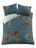 Timorous Beasties Blue Bloomsbury Garden duvet cover and pillowcase set, imported from the UK