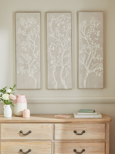 Next Set of 3 Natural Vintage Trees Framed Canvas Wall Art - 90x30x3 cm- Buy online at McGrocer