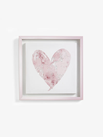 Wandbild mit rosa Herz auf Leinwand, gerahmt