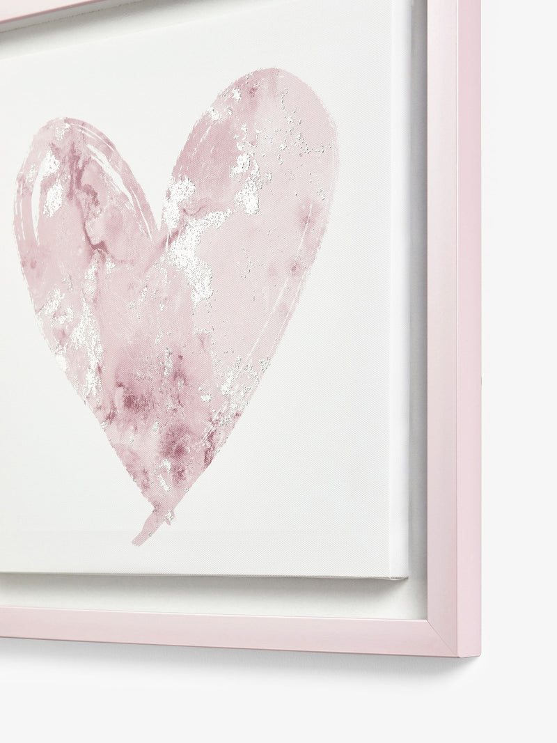 Pink Heart Framed Canvas Wall Art
